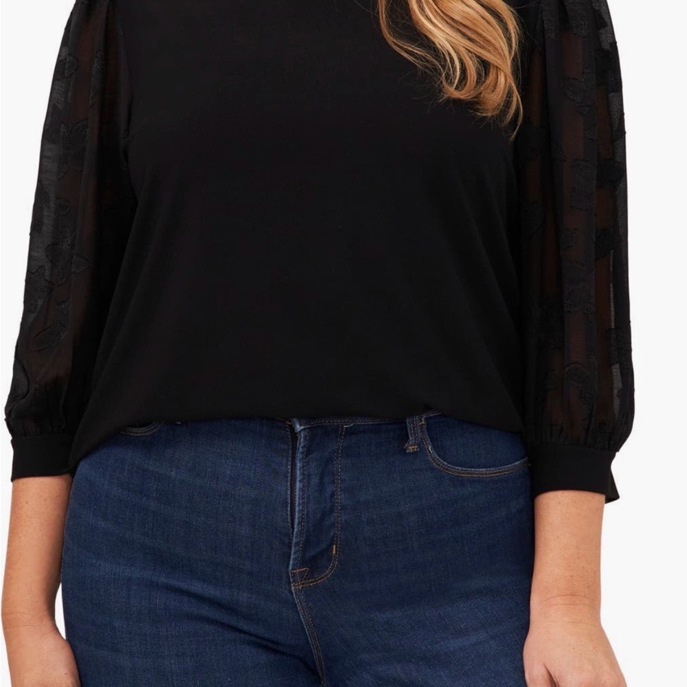 EUC CeCe Lace Sleeve Blouse - Size 1X